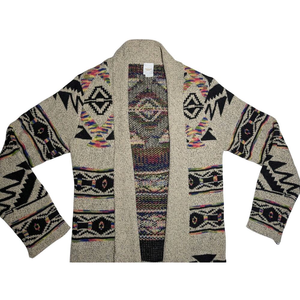Northern Angel Aztec Southwestern Long Cardigan Sweater Boho Women's Size Large - Picture 5 of 16